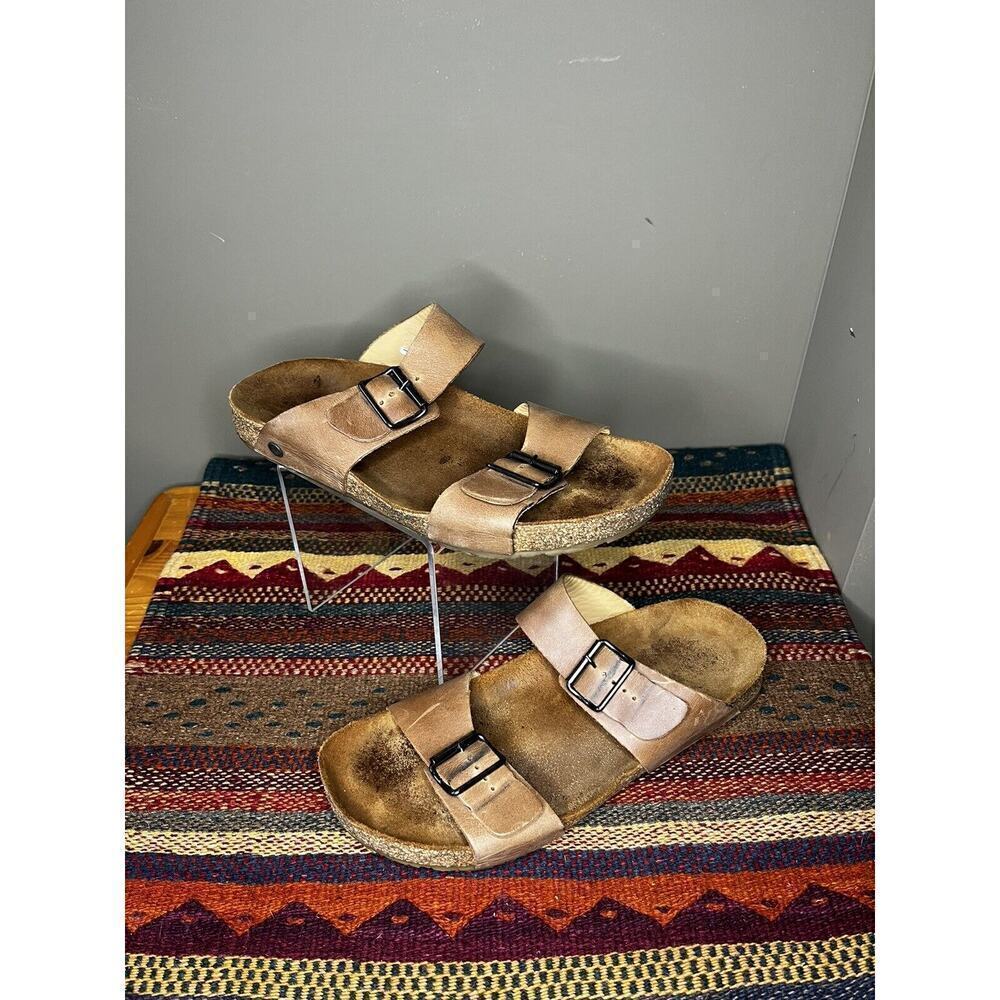 Haflinger Andrea Brown leather sandals slides Women’s Size 10￼